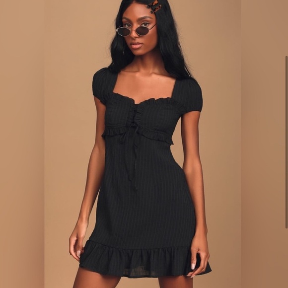 Lulus Spring Break Black Smocked Ruffled Mini Dress - Picture 2 of 6
